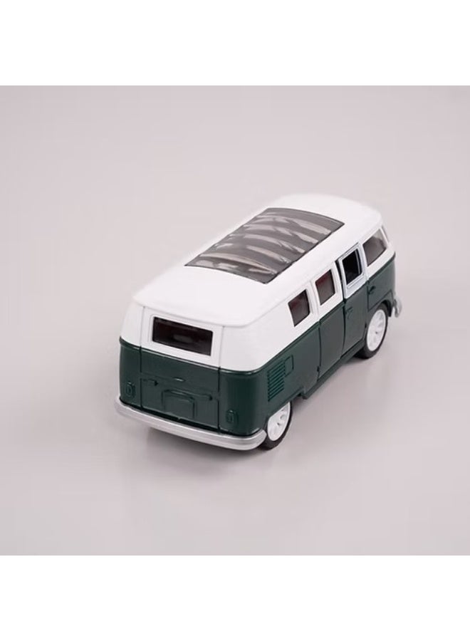 حديقة الألعاب محاكاة كلاسيكية لحافلة فولكس فاجن الكلاسيكية الصغيرة المعدنية - تصميم تراثي قديم قابل للتجميع للديكور المنزلي والعرض الممتع، فكرة هدية للجنسين - Image 4