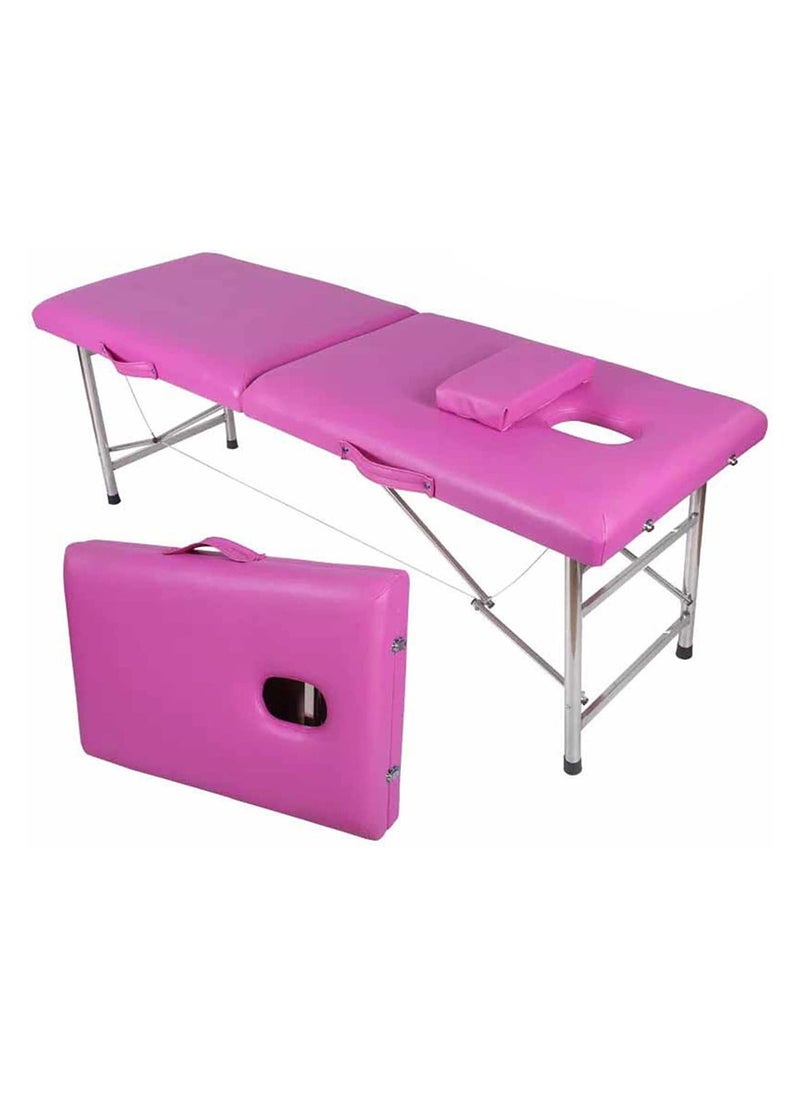 brunson Portable Massage Bed Foldable Massage Tables with Pillow SPA Bed with Stainless Steel Frame 2 Fold Black for SPA Salon Tattoo Massage Therapeutic Treatment Massage Table Adjustable Table 180cm Long 70cm Wide 2 Fold PU Portable Salon Massage Bed  - Image 1
