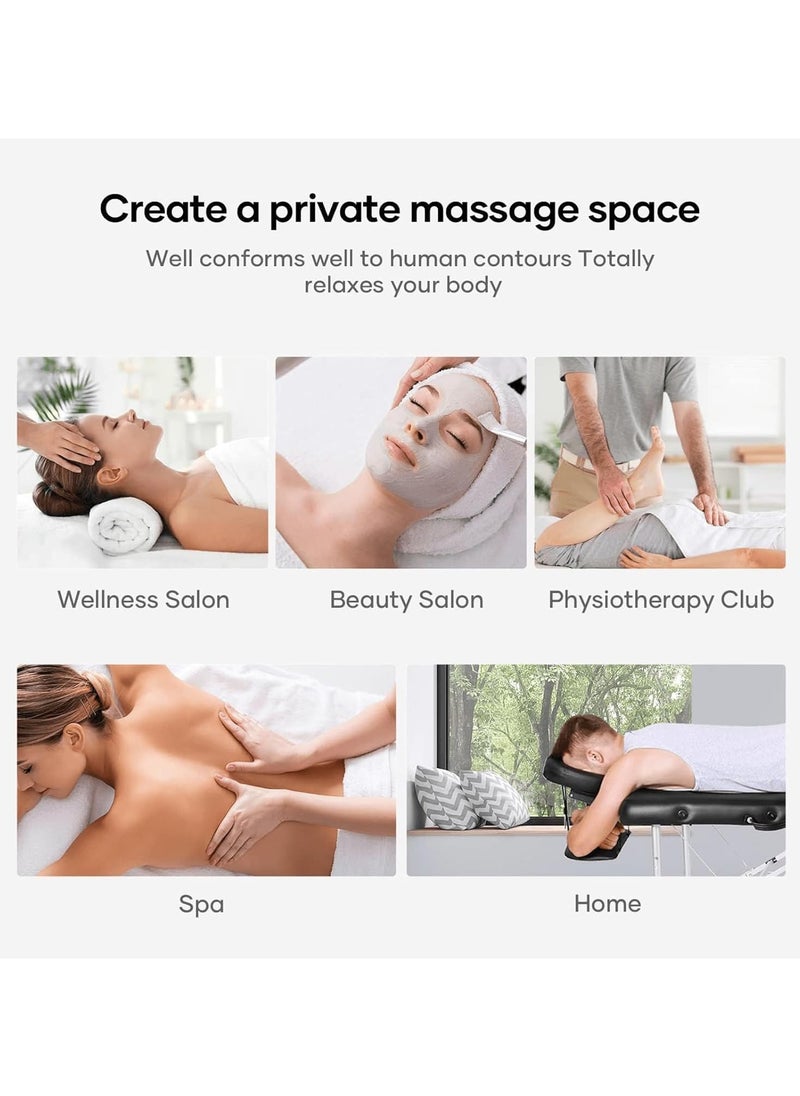 brunson Portable Massage Bed Foldable Massage Tables with Pillow SPA Bed with Stainless Steel Frame 2 Fold Black for SPA Salon Tattoo Massage Therapeutic Treatment Massage Table Adjustable Table 180cm Long 70cm Wide 2 Fold PU Portable Salon Massage Bed  - Image 2
