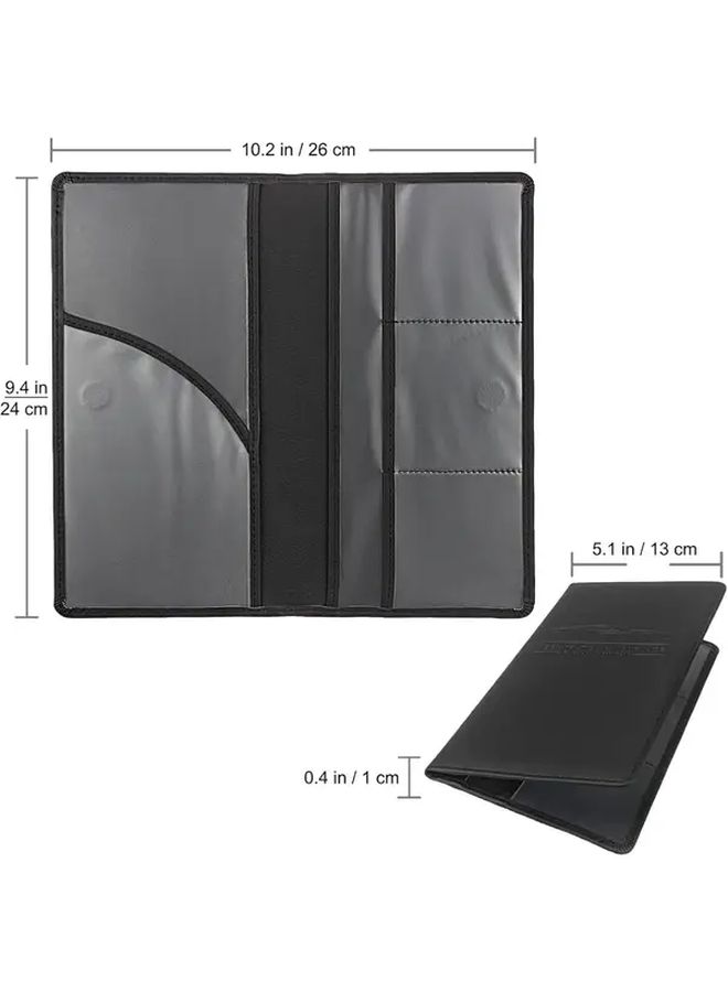 1 Premium Car Registration And Insurance Card Holder Black Vehicle Glove Box Organizer For Documents Cards License Durable Material Document Storage Card Storage Vehicle Owners - Image 2