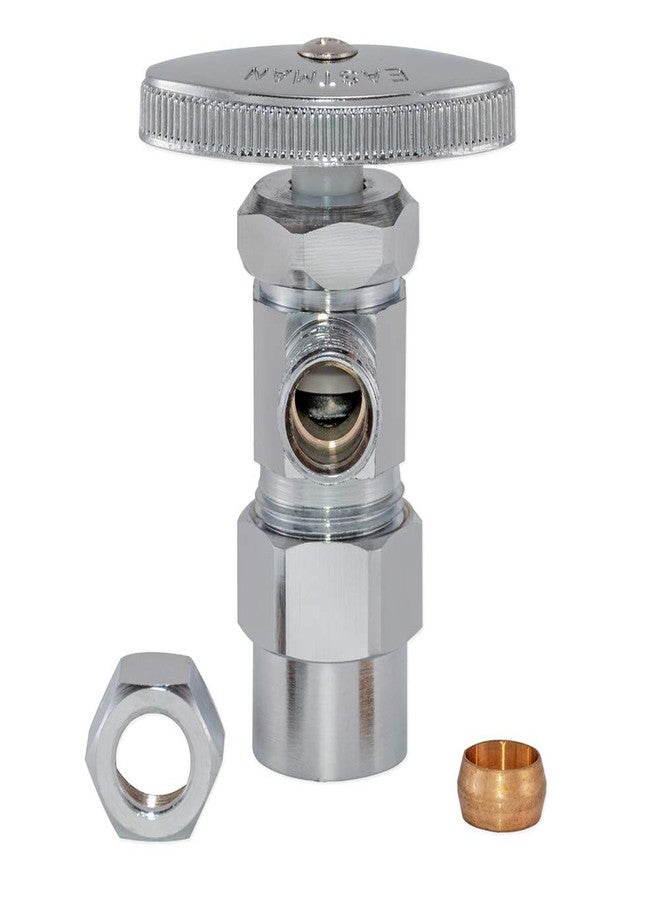 Eastman 1/2 Inch CPVC x 3/8 Inch OD Compression Multi-Turn Angle Stop Valve, Brass Plumbing Fitting, Chrome, 04345LF - Image 5