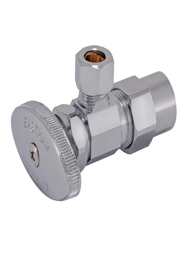 Eastman 1/2 Inch CPVC x 3/8 Inch OD Compression Multi-Turn Angle Stop Valve, Brass Plumbing Fitting, Chrome, 04345LF - Image 2