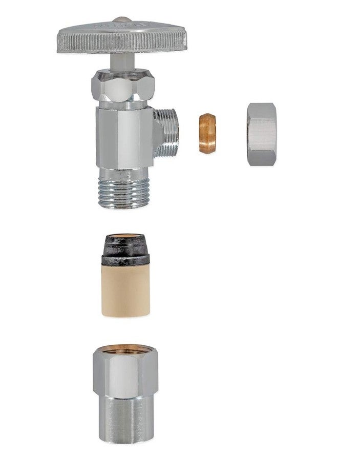 Eastman 1/2 Inch CPVC x 3/8 Inch OD Compression Multi-Turn Angle Stop Valve, Brass Plumbing Fitting, Chrome, 04345LF - Image 4