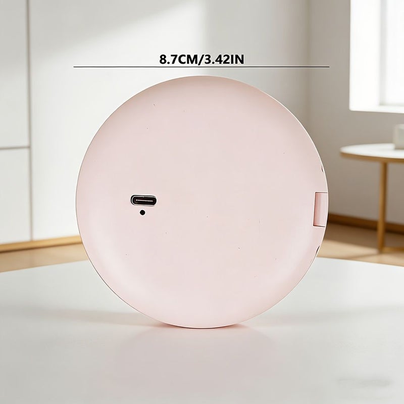 Rechargeable Dual Sided Compact Makeup Mirror Pink Folding Vanity Mirror With 5x 1x Magnification Quick Switch 180 Degree Foldable Magnifying Mirror High Definition Transparent Glass Portable Pocket - Image 4
