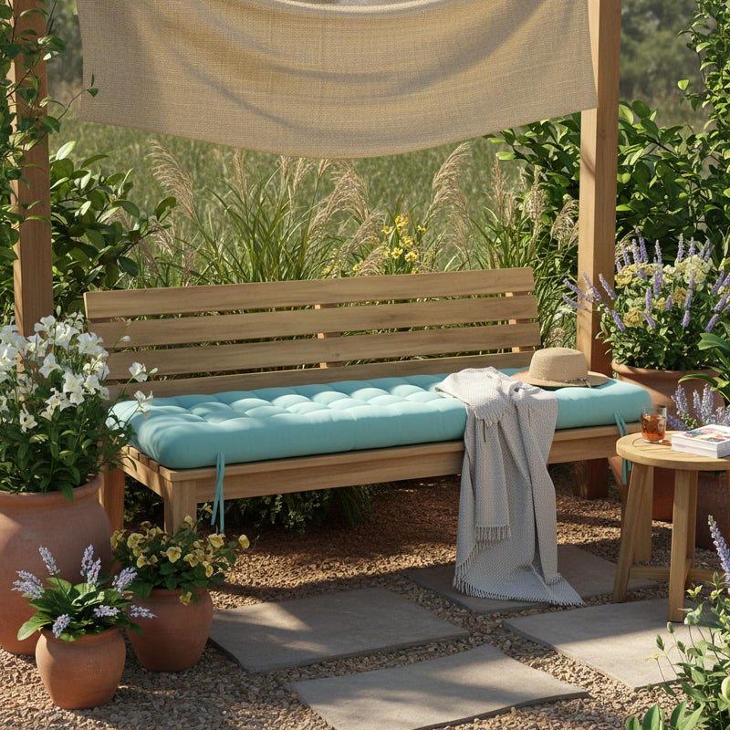 Vercraft Long Floor Cushion Large Floor Cushion with Brushed Cotton 74.8 x 27.5 x 3.15 in Jumbo Lounger Pillow for Outdoor Indoor Bay Window Meditation Yoga Reading Sleeping(1 Pc,Cyan) - Image 2