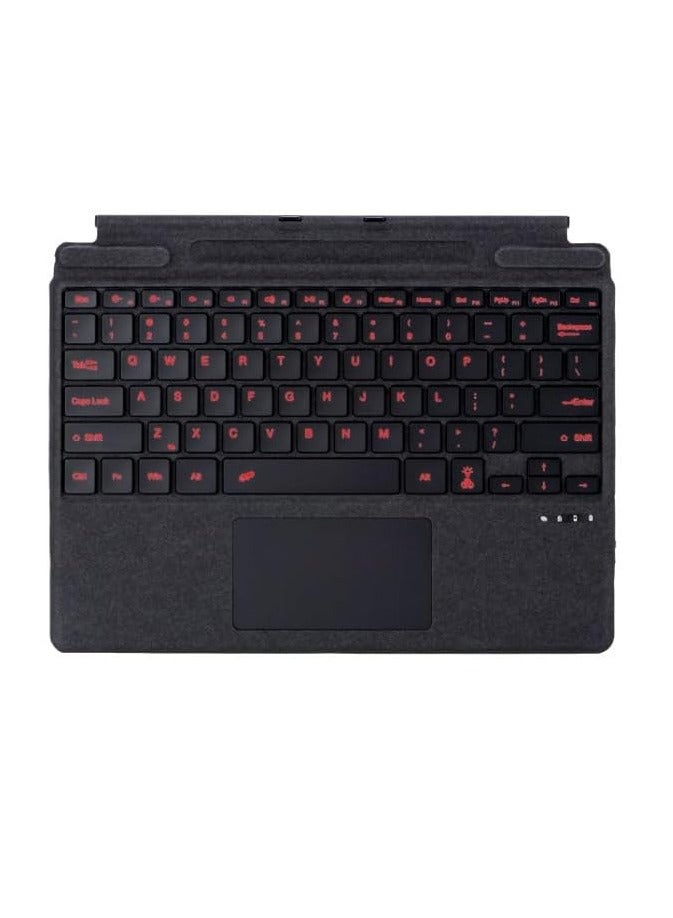 General Bluetooth Keyboard Compatible with Microsoft Surface Pro 11/X/10/9/8, 7-color Keycap Alphabet Backlit Bluetooth Wireless Removable Keyboard with Magnetic Pen Slot  - Image 1