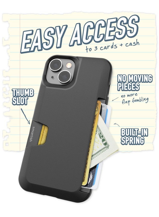 Smartish Smartish® iPhone 14 Wallet Case - Wallet Slayer Vol. 1 [Slim + Protective] Credit Card Holder - Drop Tested Hidden Card Slot Cover Compatible with Apple iPhone 14 - Black Tie Affair  - Image 1