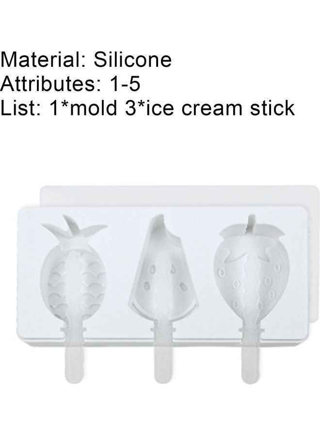 نيبمينينت قالب تشكيل آيس كريم من مادة مناسبة للطعام أبيض 18x9x2سم