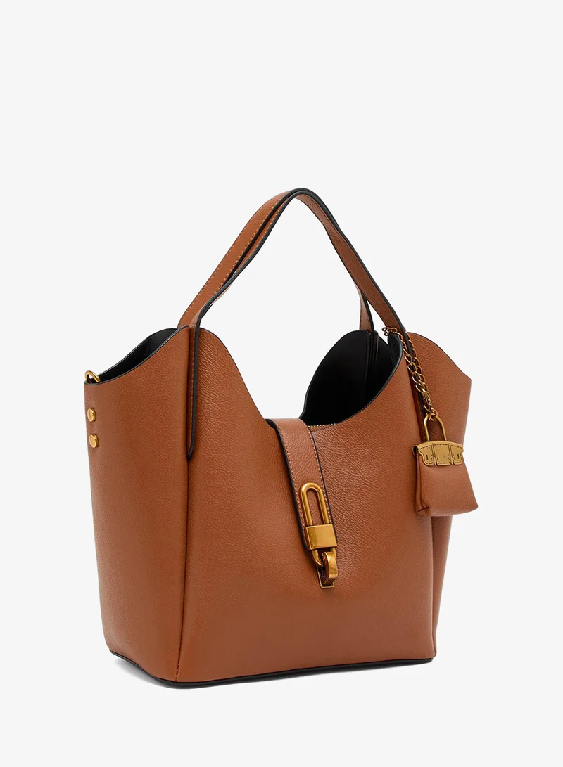 Ginger brown topnotch shoulder bag with mini wallet for Women | Best Price UAE