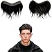 Voloria Men Forehead Hairline Toupee 100% Human Hair Skin PU Man Hairpieces Frontal Hair Topper for Receding Natural Hairline Replacement Systems (0.78x6.29INCH, 1B Black Color) - Image 2