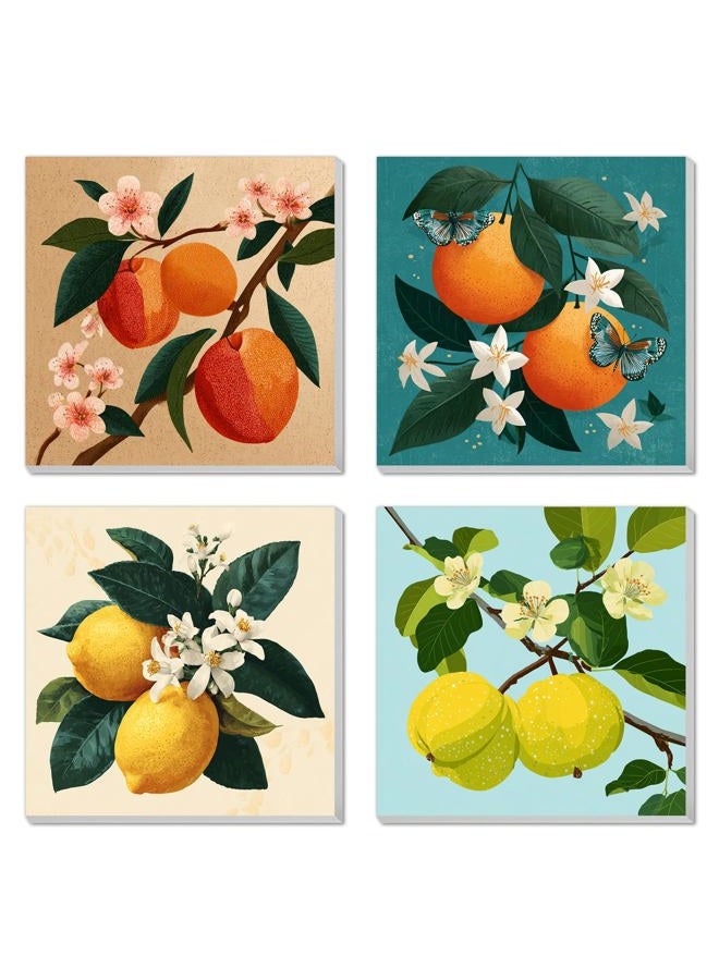 Banket 4 Pack Framed Paint By Numbers Kit for Adults Beginner Fruit Adult Paint By Number Kits on Canvas Green Plant Painting By Numbers for Adults with Frame Diy Painting Kits for Home Wall Art 8x8 Inch - Image 1