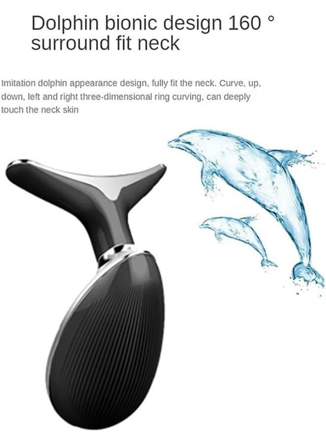 Vibration Face and Neck Massager – Triple-Action Wrinkle Remover for Skin Care, Tightening, and Smoothness (Black) - Image 3