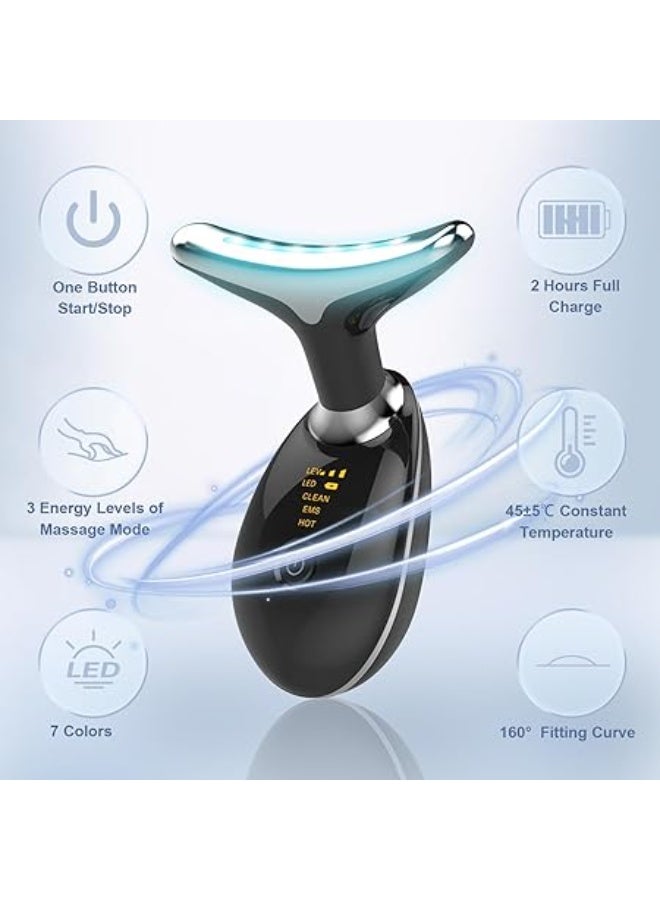 Vibration Face and Neck Massager – Triple-Action Wrinkle Remover for Skin Care, Tightening, and Smoothness (Black) - Image 4