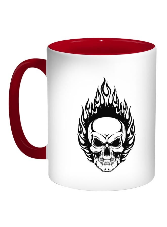 Skull Shape Printed Coffee Mug Red/White/Black 11ounce