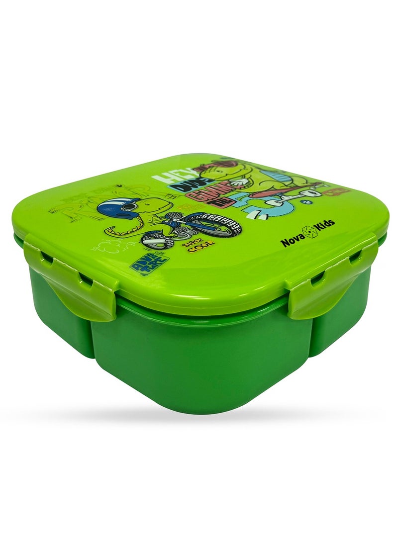 Nova kids Bento Lunch Box Square 1000 Ml, T- Rex Green  - Image 5