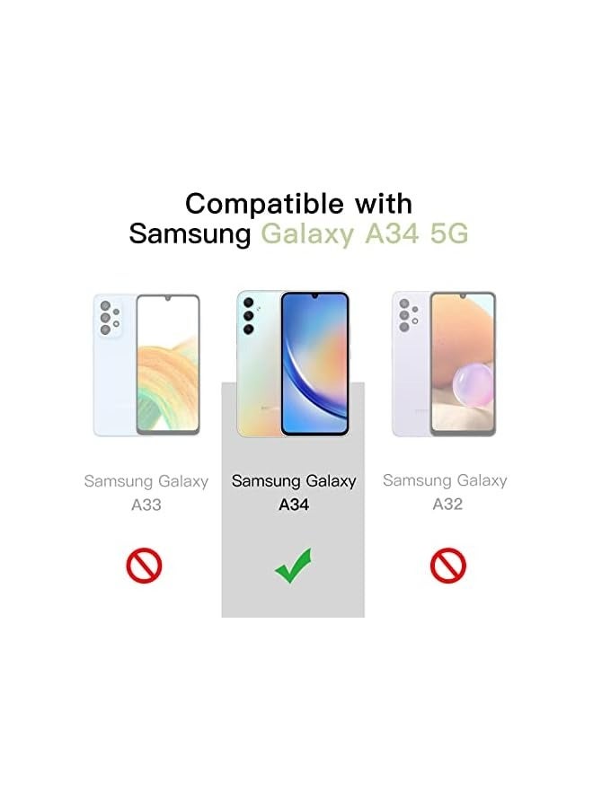 Jetech Case for Samsung Galaxy A34 6.6-Inch, Non-Yellowing Shockproof Bumper Protective Phone Cover, Anti-Scratch Hard PC Back (Clear) - Image 2