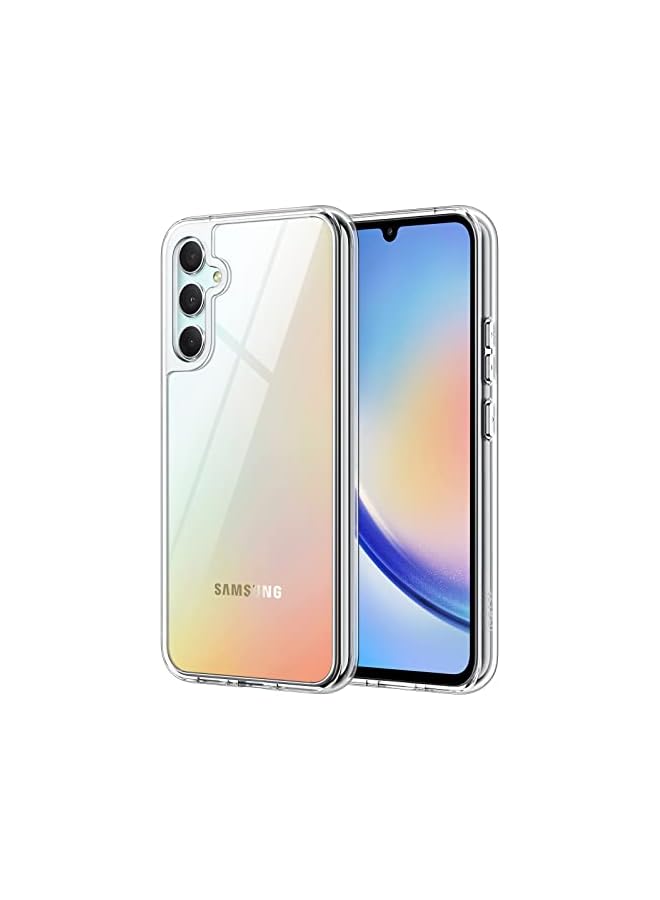 Jetech Case for Samsung Galaxy A34 6.6-Inch, Non-Yellowing Shockproof Bumper Protective Phone Cover, Anti-Scratch Hard PC Back (Clear) - Image 1