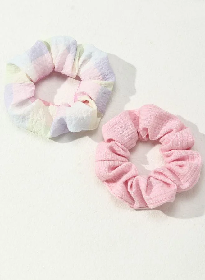 تايك تو Set of 2 - Textured Hair Scrunchies