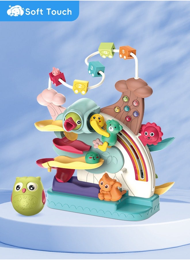 Soft Touch Children Animal Adventure Plastic Toy Track Rolling Ball Building Blocks Educational Montessori Toy Early Development Toys for 6-36 Months Baby  - Image 1