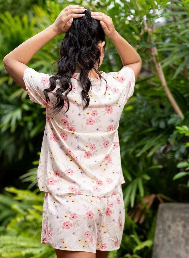 Aadaraya  Aadaraya Pyjama Short Set Shirt and Shorts for Women | Best Price UAE