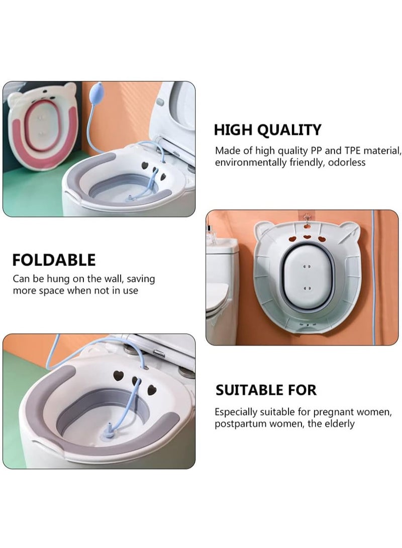 Sitz Bath for Toilet Seat,  Steam Seat, Sitz Bath for Hemorrhoids and Postpartum Care, Portable Bidet BPA Free Temperature Resistant, Foldable Basin for Epsom Salt Soak - Image 2
