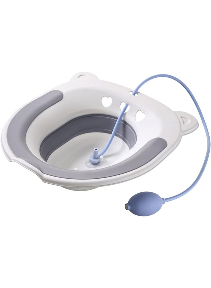 Sitz Bath for Toilet Seat,  Steam Seat, Sitz Bath for Hemorrhoids and Postpartum Care, Portable Bidet BPA Free Temperature Resistant, Foldable Basin for Epsom Salt Soak - Image 1