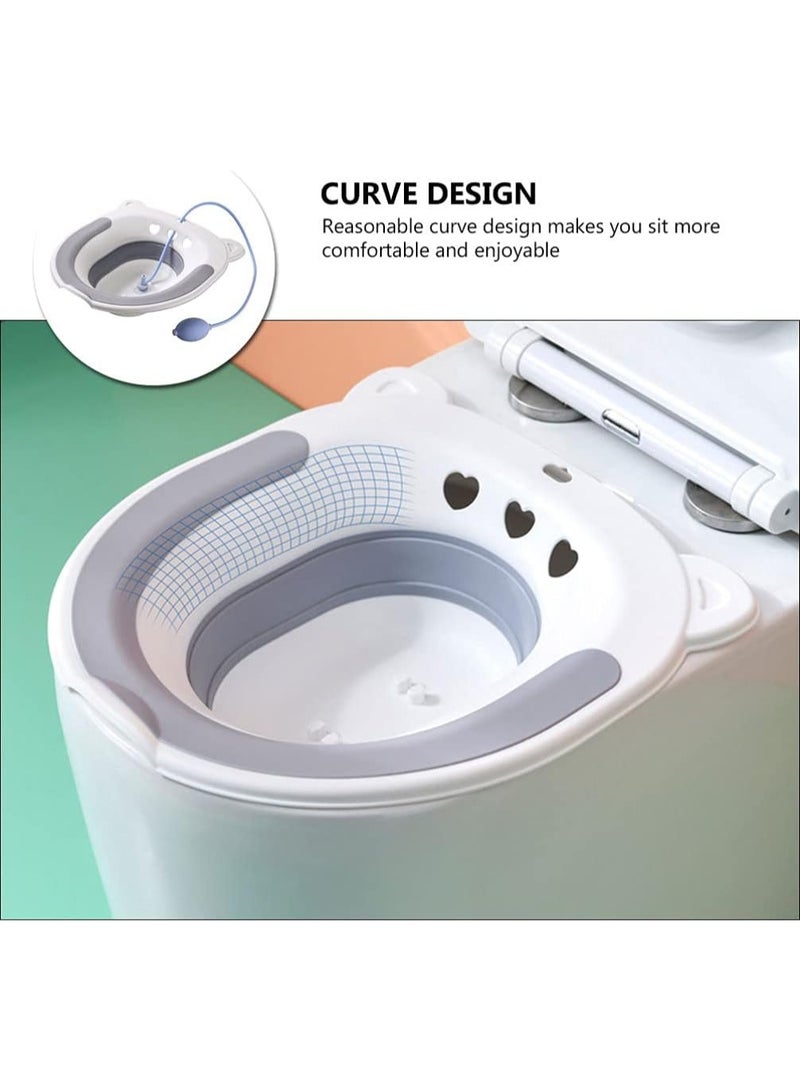 Sitz Bath for Toilet Seat,  Steam Seat, Sitz Bath for Hemorrhoids and Postpartum Care, Portable Bidet BPA Free Temperature Resistant, Foldable Basin for Epsom Salt Soak - Image 3