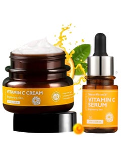 Combo Pack of Vitamin C Whitening Face Cream & Serum , Whitening, Anti Aging, Wrinkles, Brightening, Fade Dark Spot, Moisturizer, Beauty Product for Skin Repair For Women , 2 In 1 Pack
