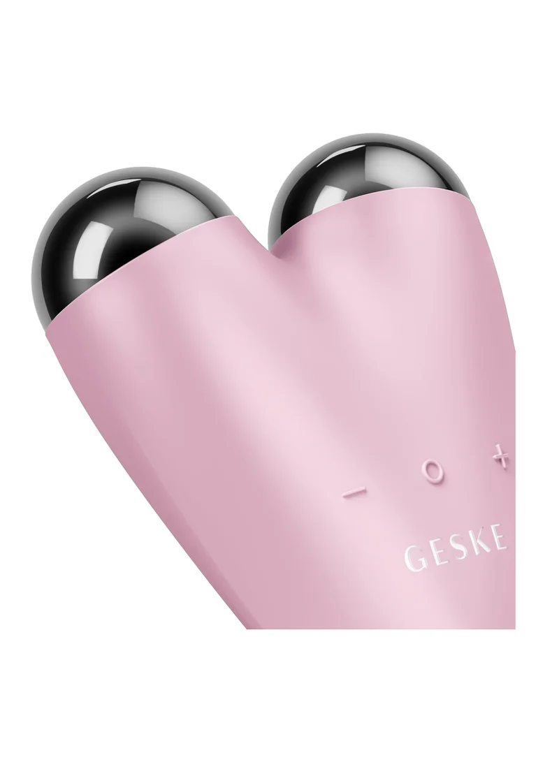 GESKE SmartAppGuided MicroCurrent Face-Lifter 6 in 1 Facial Lifting Face & Jawline Trainer Face Tightening Anti Ageing Device Microcurrent Against Wrinkles Double Chin Remover - Pink