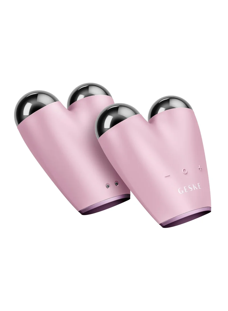 GESKE SmartAppGuided MicroCurrent Face-Lifter 6 in 1 Facial Lifting Face & Jawline Trainer Face Tightening Anti Ageing Device Microcurrent Against Wrinkles Double Chin Remover - Pink
