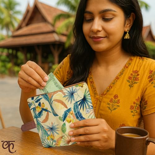 Kalankit Passport Wallet for Women | Vegan Leather Bi-Fold Long Wallet & Travel Purse | Valentine Gift for Her, Valentine Gifts for Women | Perspective of Nature - Image 2