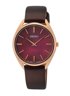 Seiko ساعة نسائية رسمية - SWR082P1، بني وردي، حزام  - Image 1