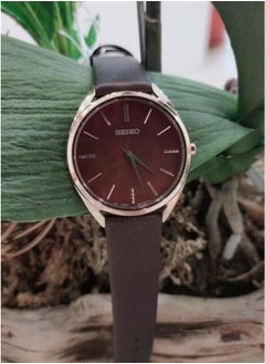 Seiko ساعة نسائية رسمية - SWR082P1، بني وردي، حزام  - Image 4