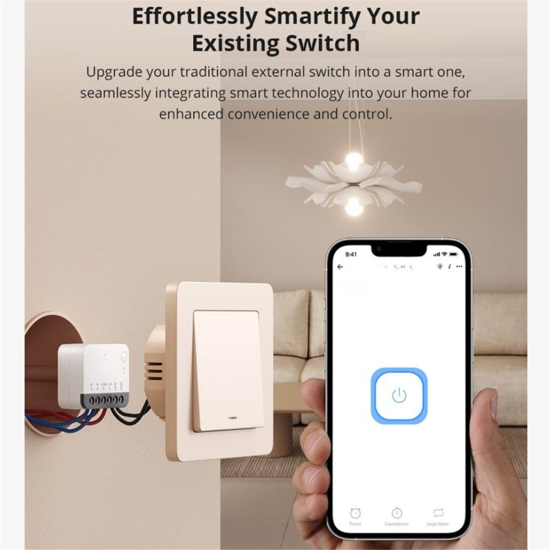 ZBMINI مفتاح ذكي صغير ZigBee ثنائي الاتجاه للتحكم بالإضاءة مع التحكم الصوتي/ عبر التطبيق متوافق مع SmartThings Hub/Philips Hub/Google Home/ يتطلب ZBBridge ZigBee 3.0 Gateway Hub - Image 5
