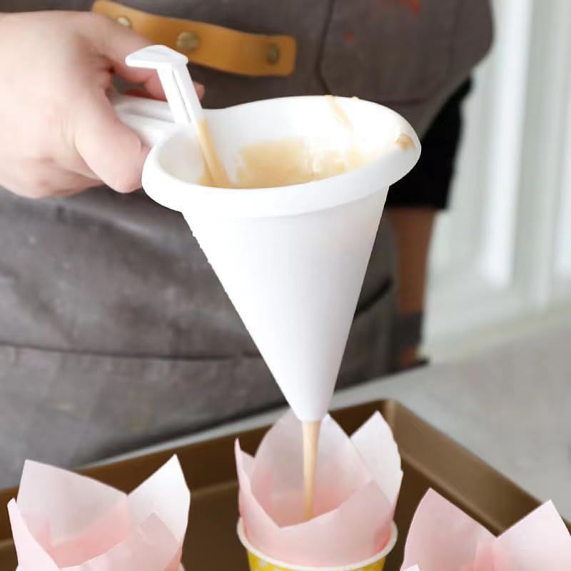 fannay Funnel Dispenser for Baking Chocolate Cream Cake Batter Oil Spill Portion Cup  - Image 5