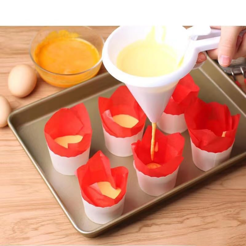 fannay Funnel Dispenser for Baking Chocolate Cream Cake Batter Oil Spill Portion Cup  - Image 3