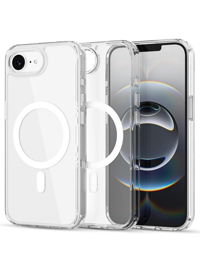 DUSALA Case for iPhone 16E Clear Magnetic Cover Mag Safe Compatible Hybrid Protective Crystal Clear Hard Back Case Shockproof TPU Frame Slim Transparent Case for Apple iPhone 16E - Image 1