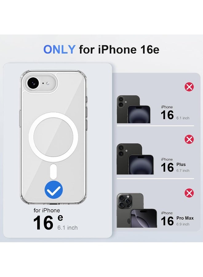 DUSALA Case for iPhone 16E Clear Magnetic Cover Mag Safe Compatible Hybrid Protective Crystal Clear Hard Back Case Shockproof TPU Frame Slim Transparent Case for Apple iPhone 16E - Image 2