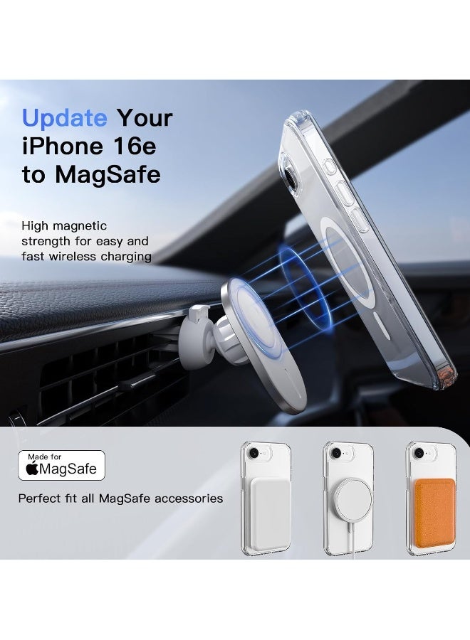 DUSALA Case for iPhone 16E Clear Magnetic Cover Mag Safe Compatible Hybrid Protective Crystal Clear Hard Back Case Shockproof TPU Frame Slim Transparent Case for Apple iPhone 16E - Image 5
