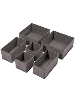 GGEROU Drawer Organizer Clothes, 6 Pack Underwear Drawer Organizer, Foldable Closet Organizers and Storage Dresser Drawer Dividers Black  - Image 1