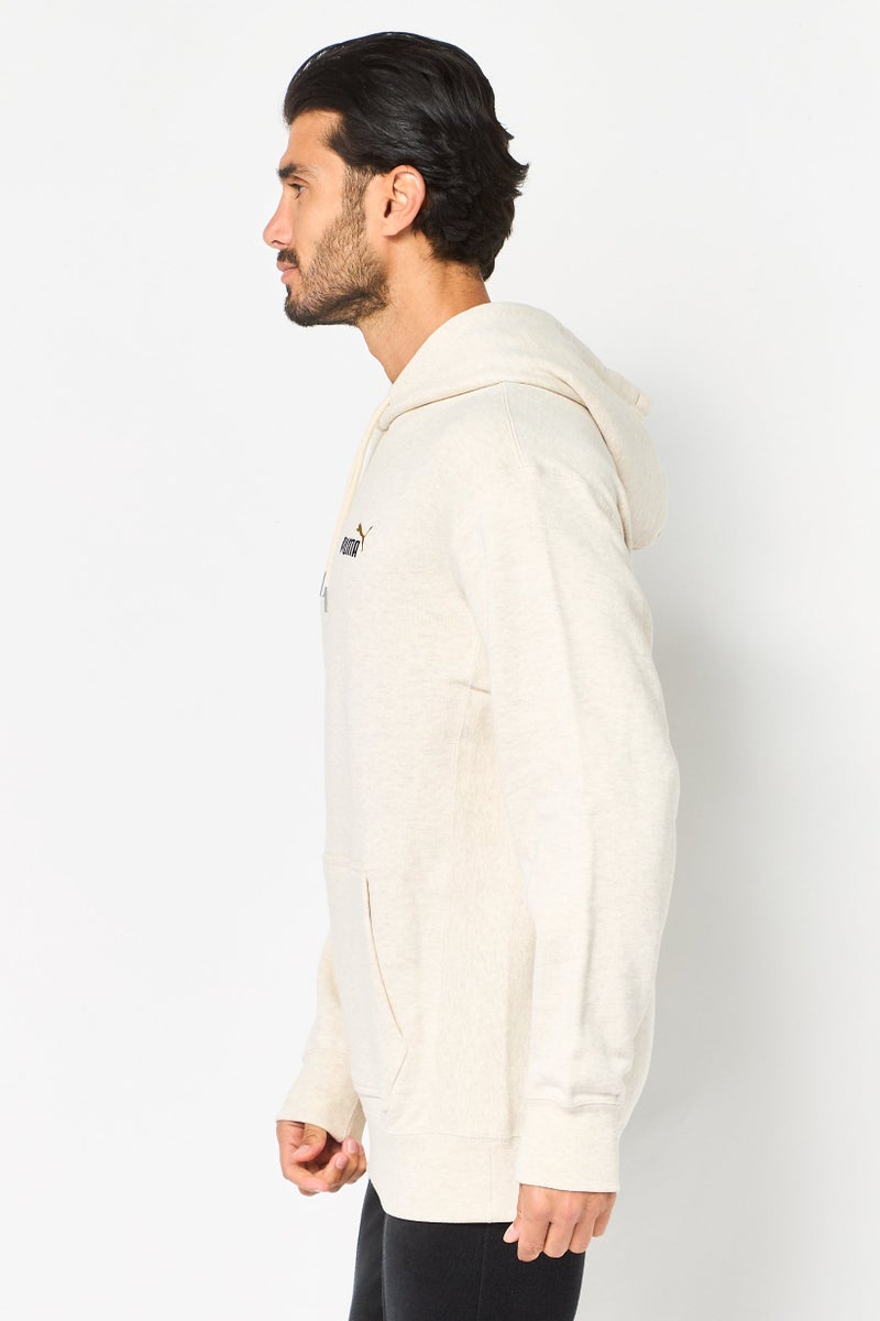 PUMA هودي رياضي طويل الأكمام للرجال من بومة إكس سيلكت، لون أوتميل هيثر - Image 3