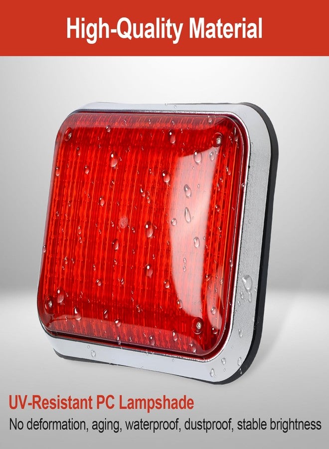 QTEATAK ضوء تحذيري وامض بتقنية LED يعمل بجهد 12 فولت تيار مستمر، ضوء إنذار مستطيل فائق السطوع، يومض باللونين الأحمر والأزرق مع إطار، مناسب لسيارات الإسعاف والإطفاء ومراكز الشرطة. - Image 4