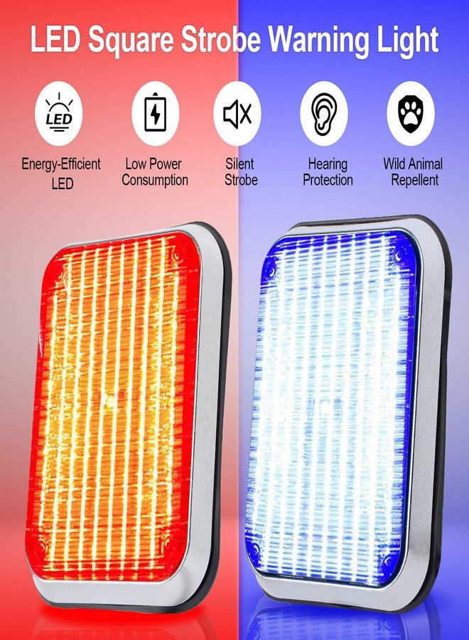QTEATAK ضوء تحذيري وامض بتقنية LED يعمل بجهد 12 فولت تيار مستمر، ضوء إنذار مستطيل فائق السطوع، يومض باللونين الأحمر والأزرق مع إطار، مناسب لسيارات الإسعاف والإطفاء ومراكز الشرطة. - Image 2