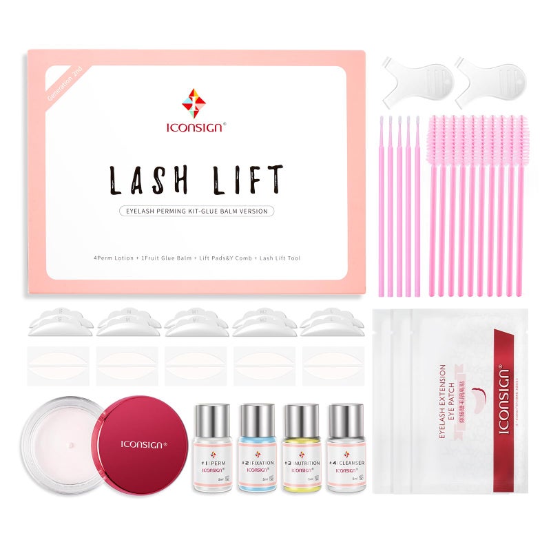 ICONSIGN Lash Lift Kit, Gentle Formula Eyelash Perm Set with Enhanced Glue Balm, Suitable for Various Lash Types and Lengths, Semi Permanent Curled Eyelashes Lasting for 6-8 Weeks - Image 1