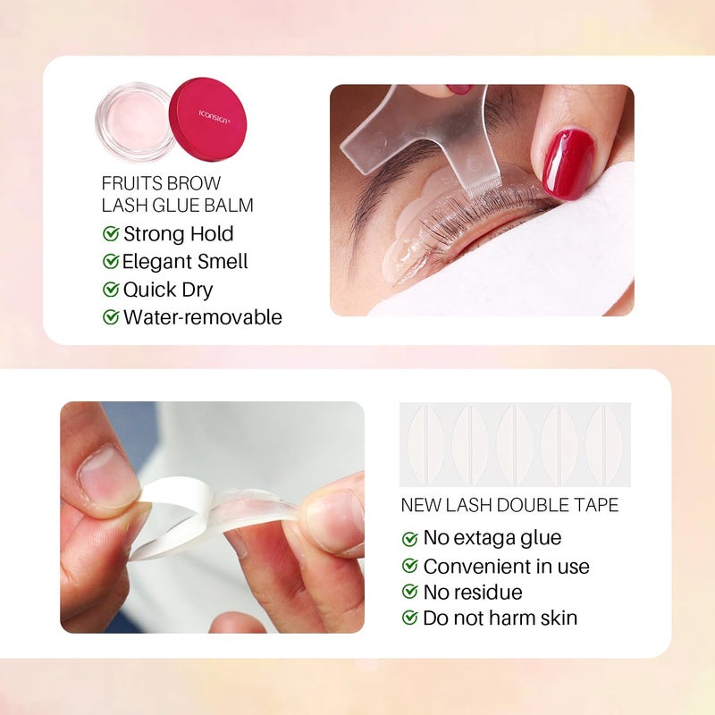 ICONSIGN Lash Lift Kit, Gentle Formula Eyelash Perm Set with Enhanced Glue Balm, Suitable for Various Lash Types and Lengths, Semi Permanent Curled Eyelashes Lasting for 6-8 Weeks - Image 4