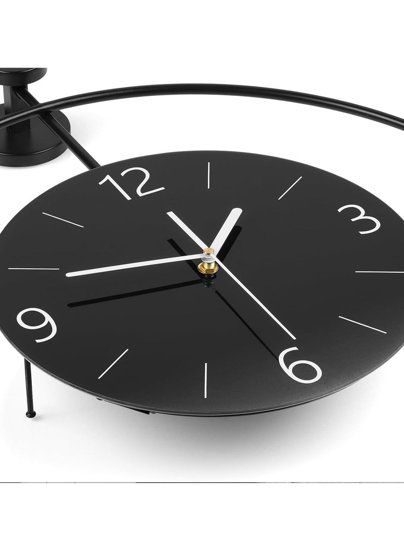 ساعات حائط مزخرفة لغرفة المعيشة، ساعة حائط كبيرة حديثة تعمل بالبطارية صامتة غير دقات لغرفة النوم والمكتب والمطبخ والمنزل والمزرعة 24 بوصة ساعة حائط سوداء كبيرة مستديرة - Image 5