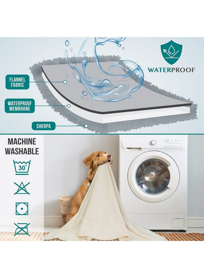 PetAmi PetAmi Waterproof Dog Blanket for Medium Large Dogs, Pee Proof Pet Blanket for Couch Bed, Reversible Water Proof Blanket for Puppy Indoor Cat, Soft Dog Fleece Blankets Washable, 40x60 Beige - Image 3