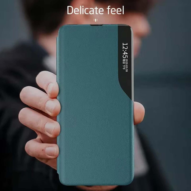 لاكيون غلاف Lukione متوافق مع Honor 400 بنافذة عرض شفافة، غلاف مغناطيسي مع استيقاظ تلقائي وإيقاف تشغيل، حماية من السقوط، غلاف واقٍ مضاد للصدمات لـ Honor 400 (أزرق) - Image 4