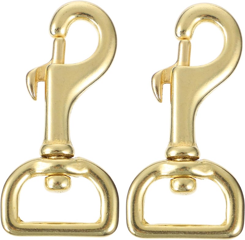 Outanaya 2pcs Swivel Bolt Hooks Brass Flagpole Snap Clips Dog Collar Snap Hooks - Image 1
