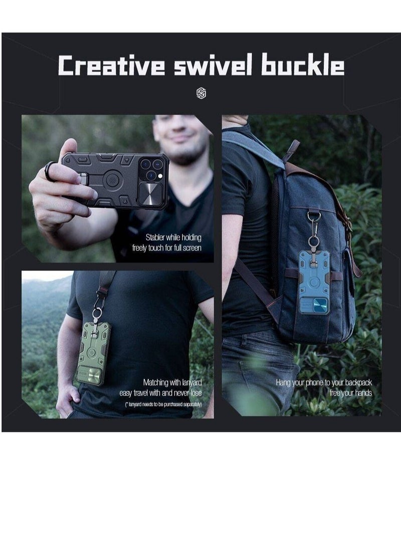 Nillkin CamShield Armor Pro With Ring Holder And Camera Protection Case Cover For iPhone 14 Pro Max Green - Image 3